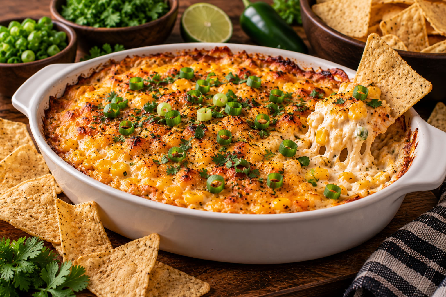 Hot Jalapeño Garlic Corn Dip