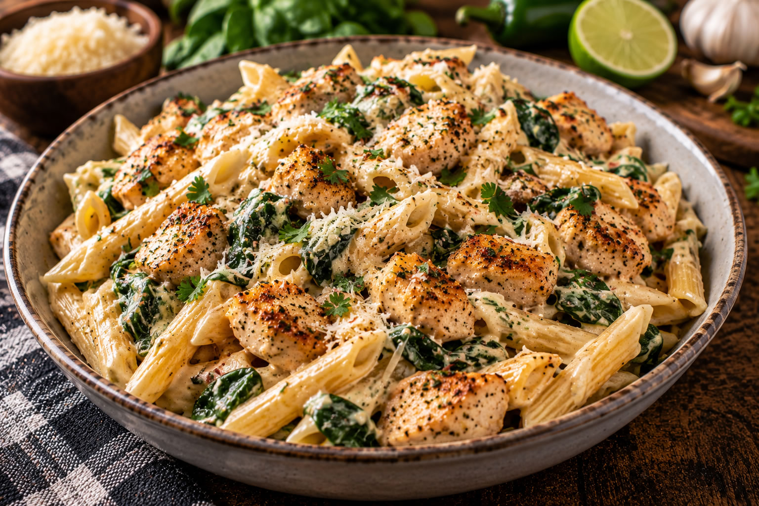 Creamy Jalapeño Garlic Chicken Pasta