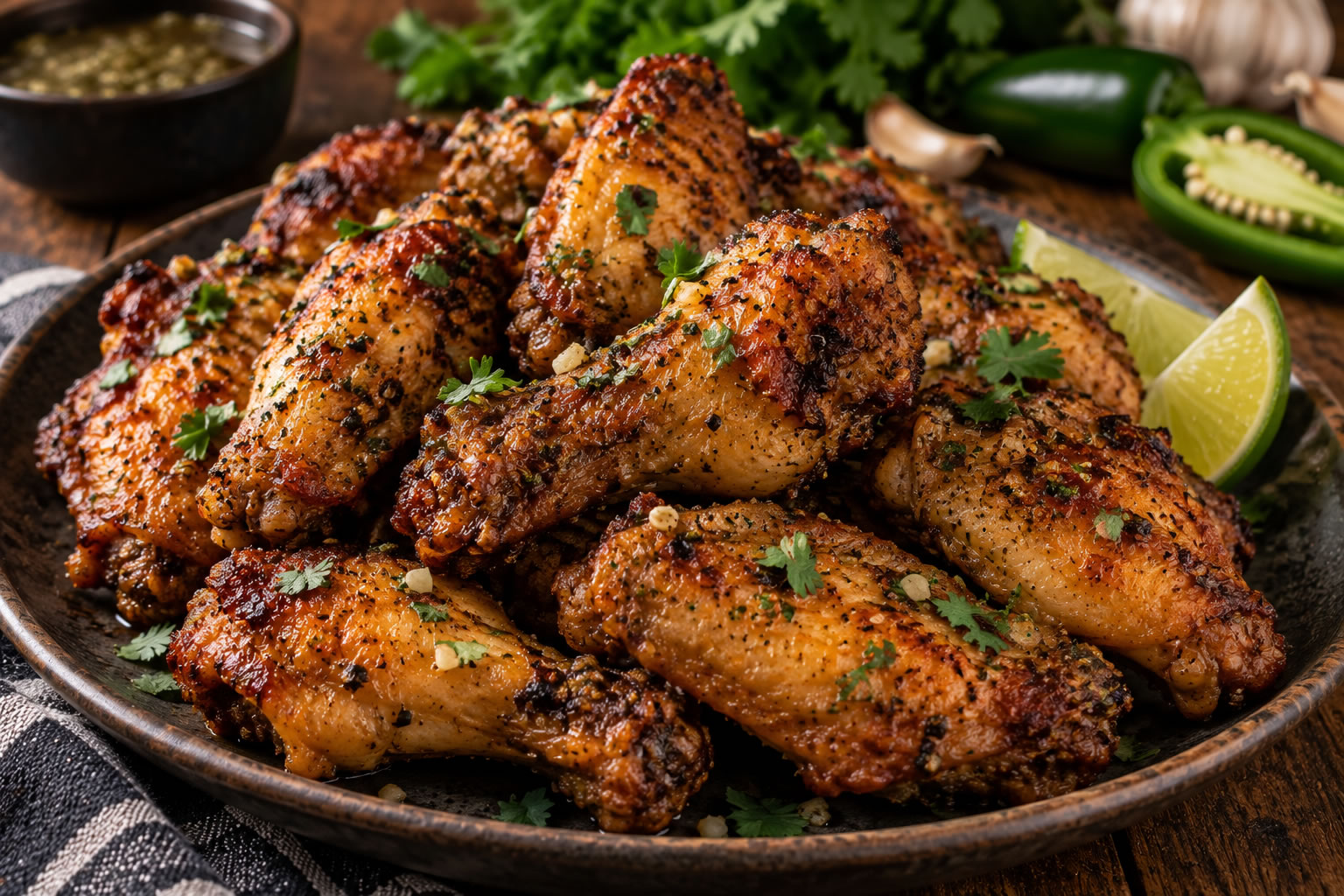 Jalapeño Garlic Crispy Wings