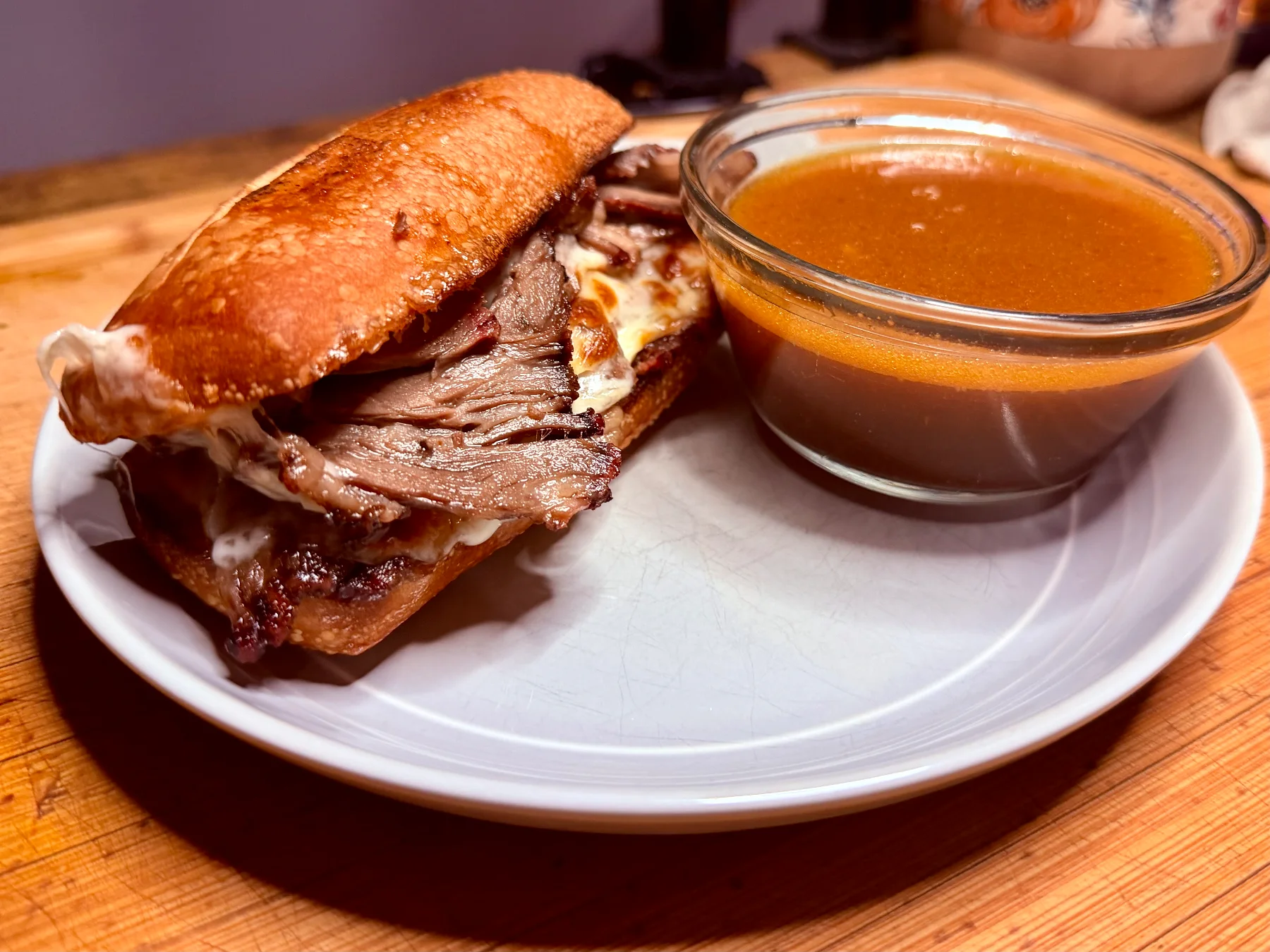 Smoked Chuck Roast French Dip