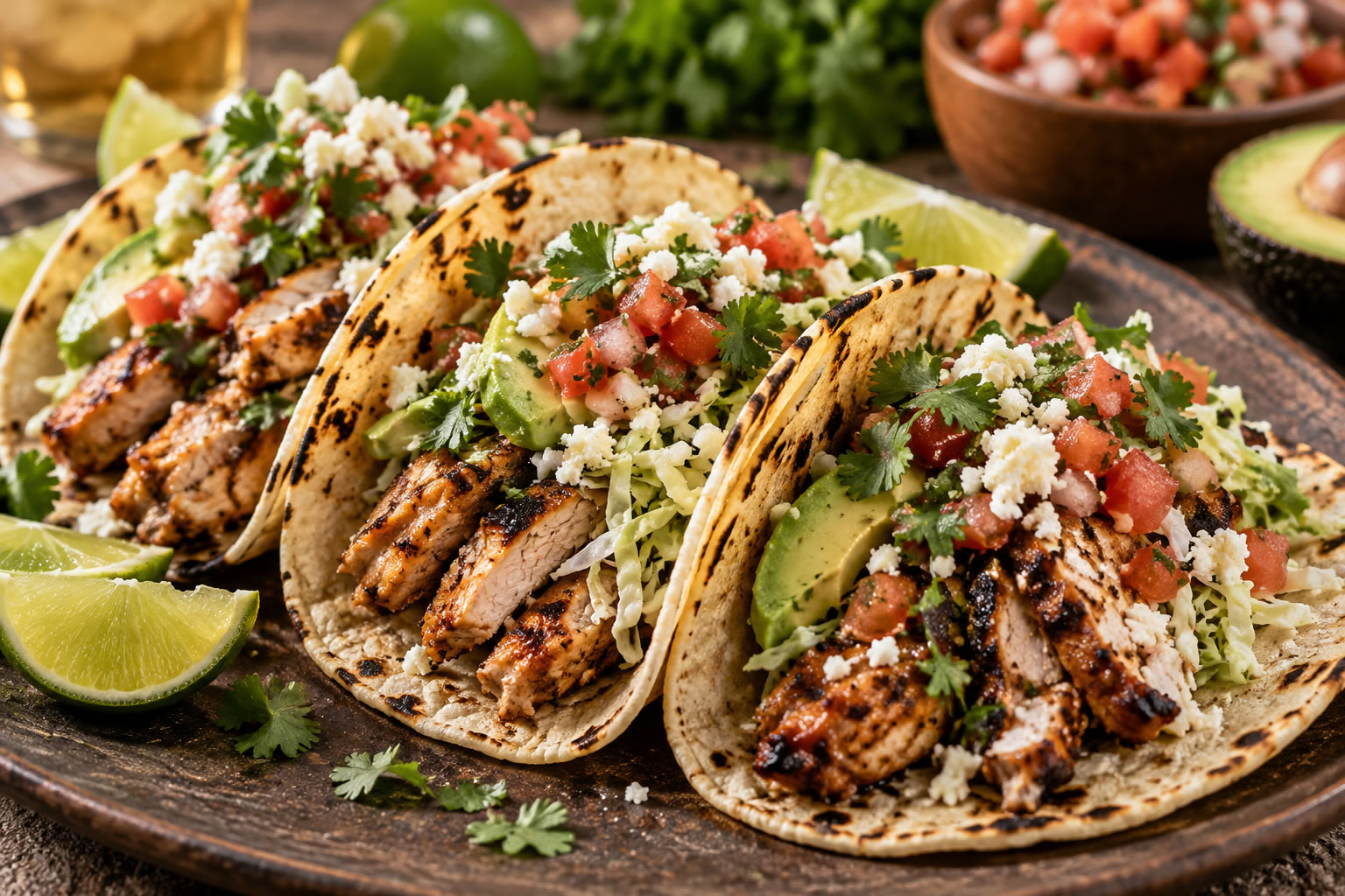 Tequila Lime Chicken Tacos